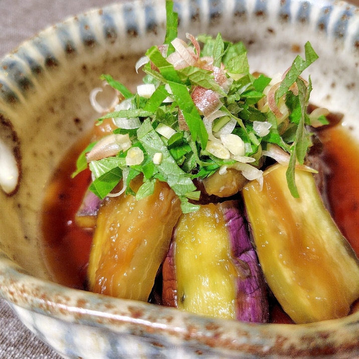 暑い日は冷製で なすの麺つゆ煮